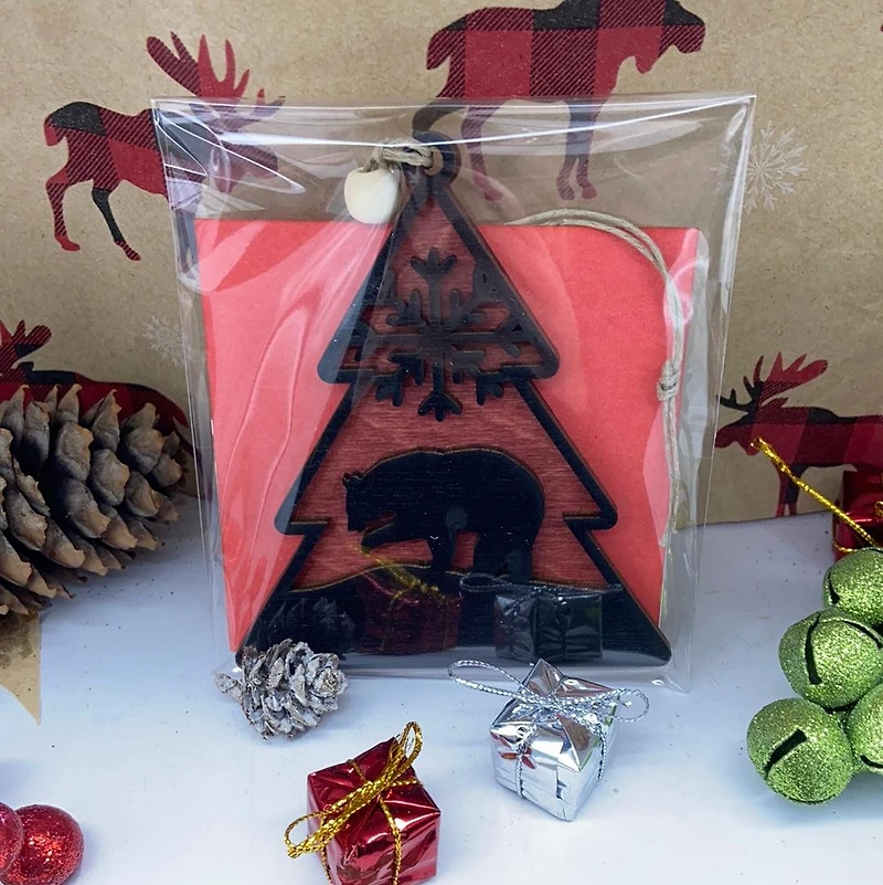 Tree with Bear Ornament