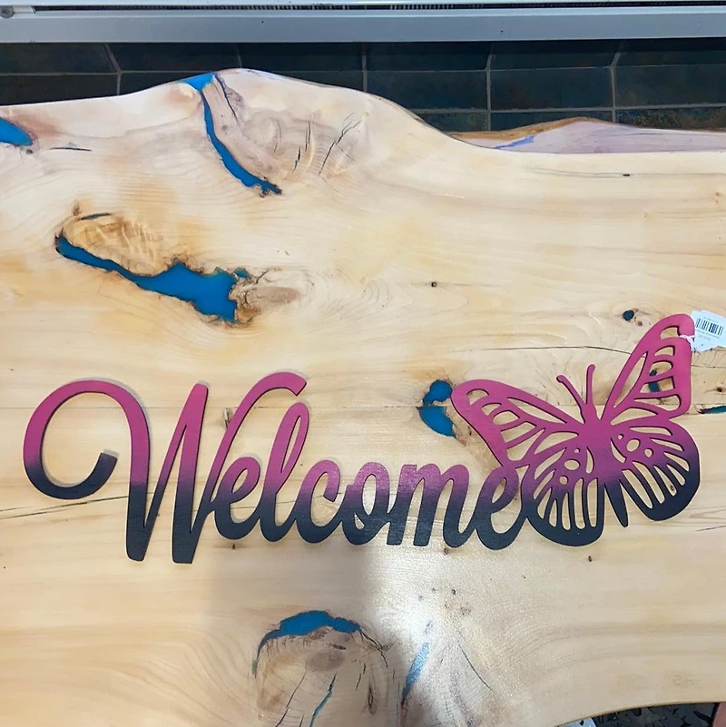 Welcome Butterfly Sign