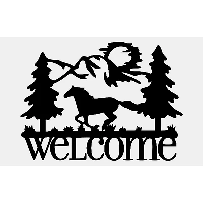 Welcome Sign With A Horse