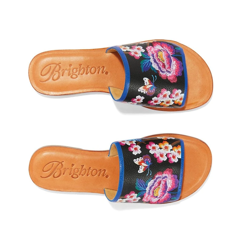 Akira Embroidered Slide Sandals