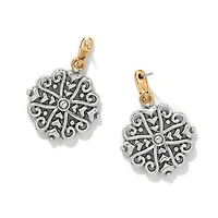 Alcazar Heart Two Tone Post Drop Earrings