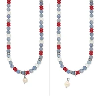 Americana Beach Pearl Charm Necklace