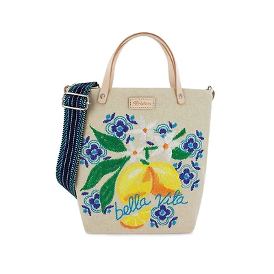 Bella Vita Embroidered Medium Messenger Bag