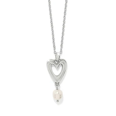 Cascade Open Heart Pearl Petite Necklace