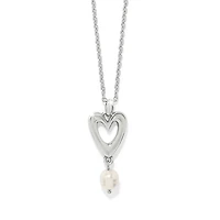 Cascade Open Heart Pearl Petite Necklace