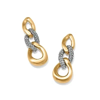 Cleo Pave Link Post Drop Earrings