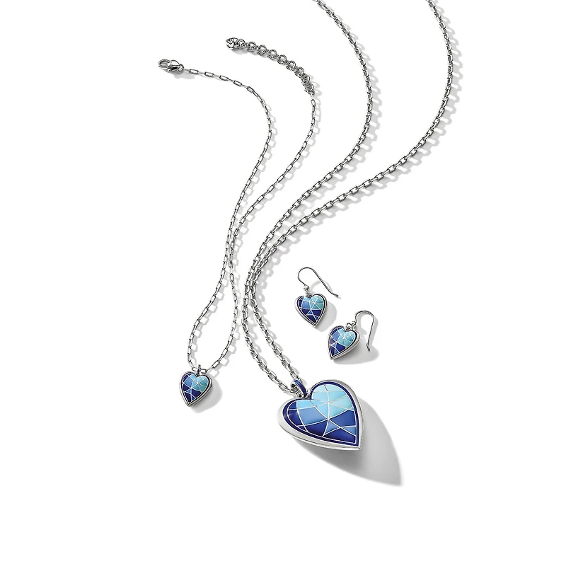 Colormix Heart Blues Petite Necklace