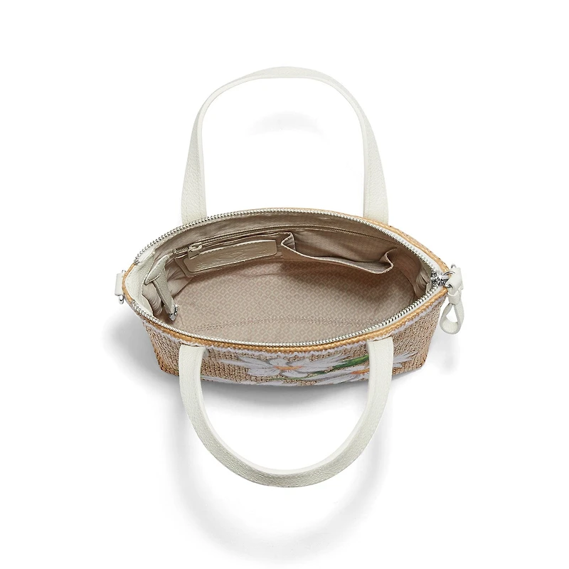 Daisy Dee Embroidery Straw Tote