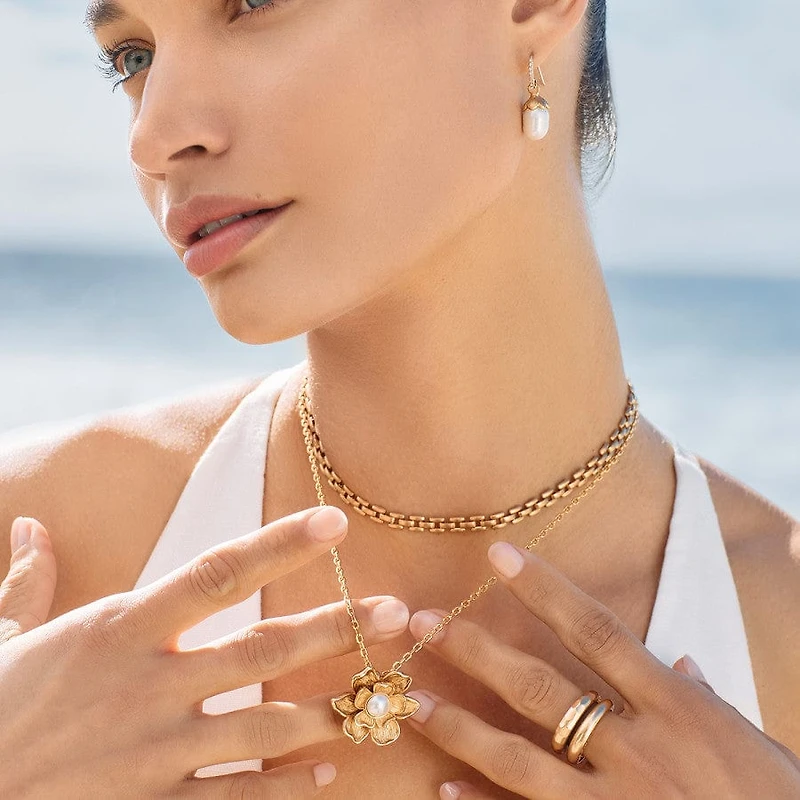 Everbloom Pearl Drop French Wire Earrings