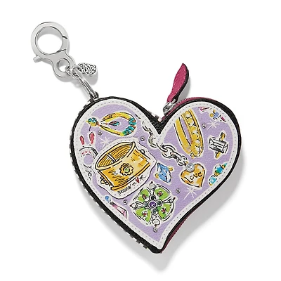 Fashionista Wanderlust Heart Coin Charm Handbag Fob
