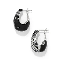 Flora Black Hoop Earrings