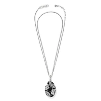 Flora Black Reversible Convertible Necklace