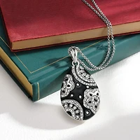 Flora Black Reversible Convertible Necklace