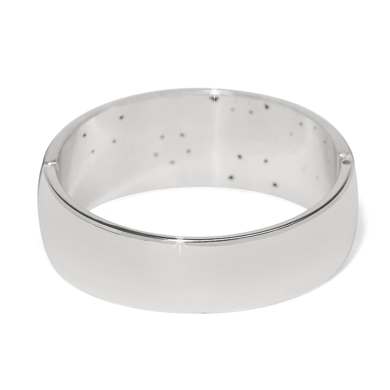 Flora Black Wide Hinged Bangle Bracelet