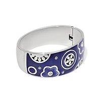 Flora Wide Hinged Bangle Bracelet