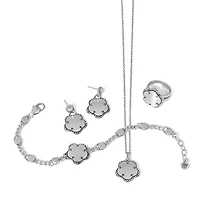 Gaia Flower Post Drop Earrings