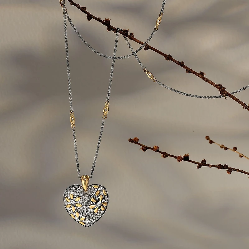 Garden Of Love Heart Convertible Necklace