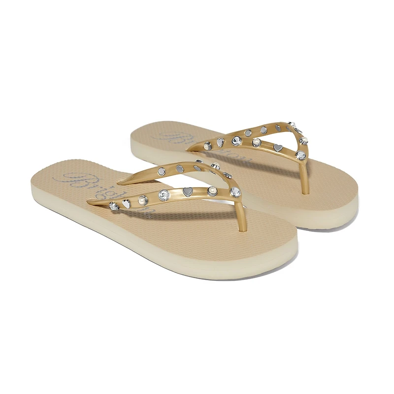 Golden Flat Flip Flops