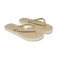 Golden Flat Flip Flops