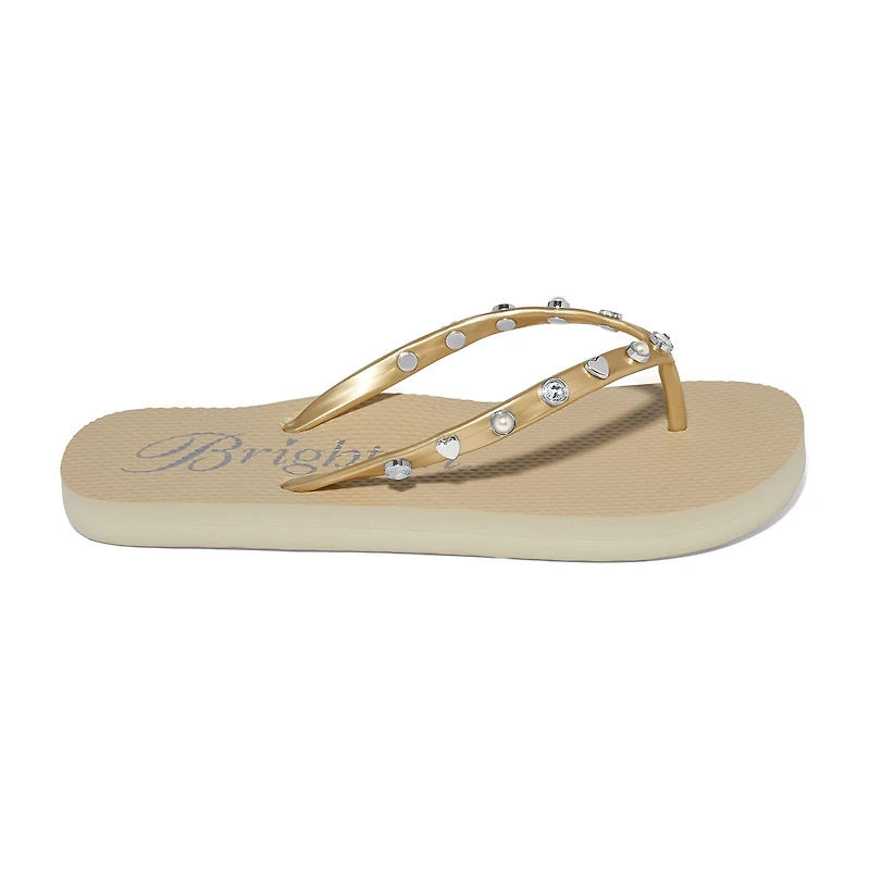 Golden Flat Flip Flops