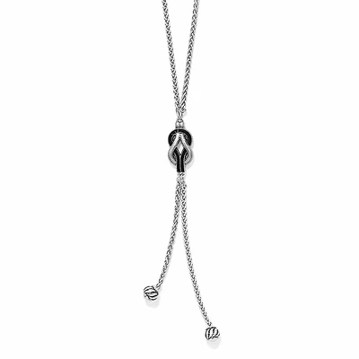 Interlok Harmony Black Lariat Necklace