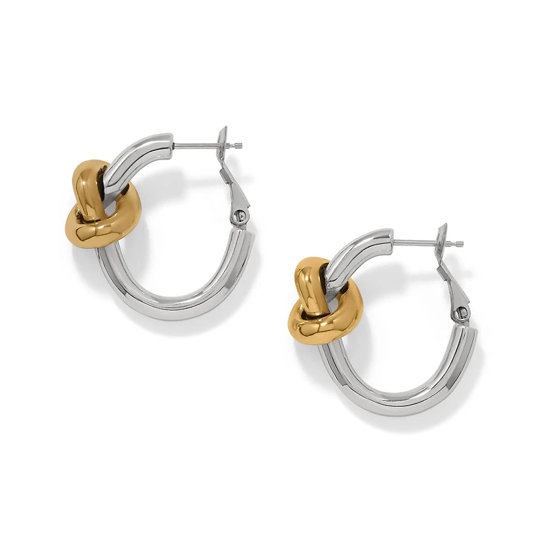 Interlok Single Knot Two Tone Hoop Earrings