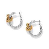 Interlok Single Knot Two Tone Hoop Earrings