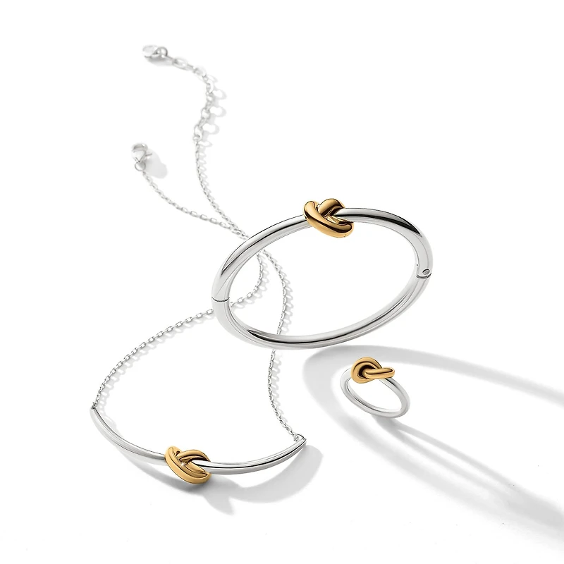 Interlok Single Knot Two Tone Necklace