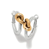 Interlok Single Knot Two Tone Hoop Earrings