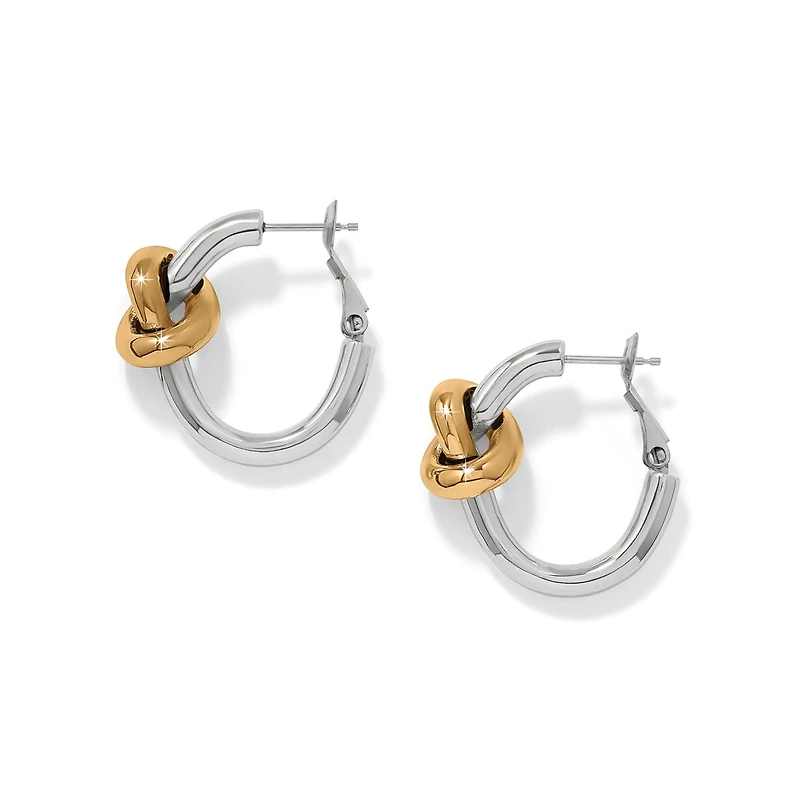 Interlok Single Knot Two Tone Hoop Earrings
