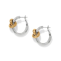 Interlok Single Knot Two Tone Hoop Earrings