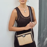 Jordyn Straw Cross Body Organizer