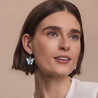 Kyoto In Bloom Indigo Butterfly Earrings