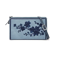 Kyoto In Bloom Indigo Embroidered Pouch