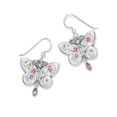 La Tulipe Butterfly French Wire Earrings