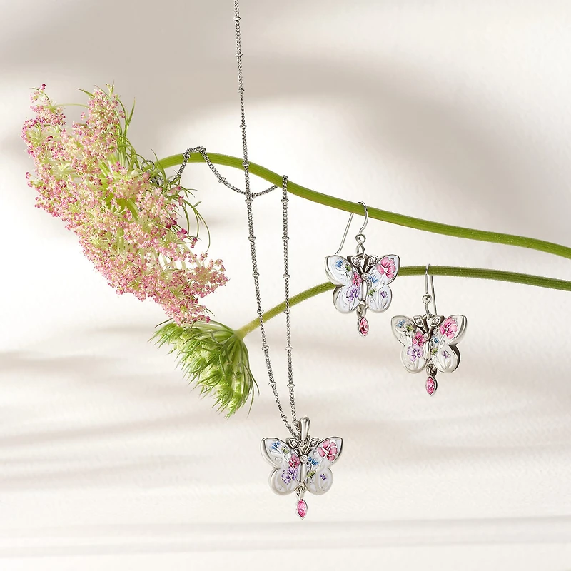 La Tulipe Butterfly French Wire Earrings