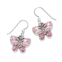 La Tulipe Butterfly Pink French Wire Earrings
