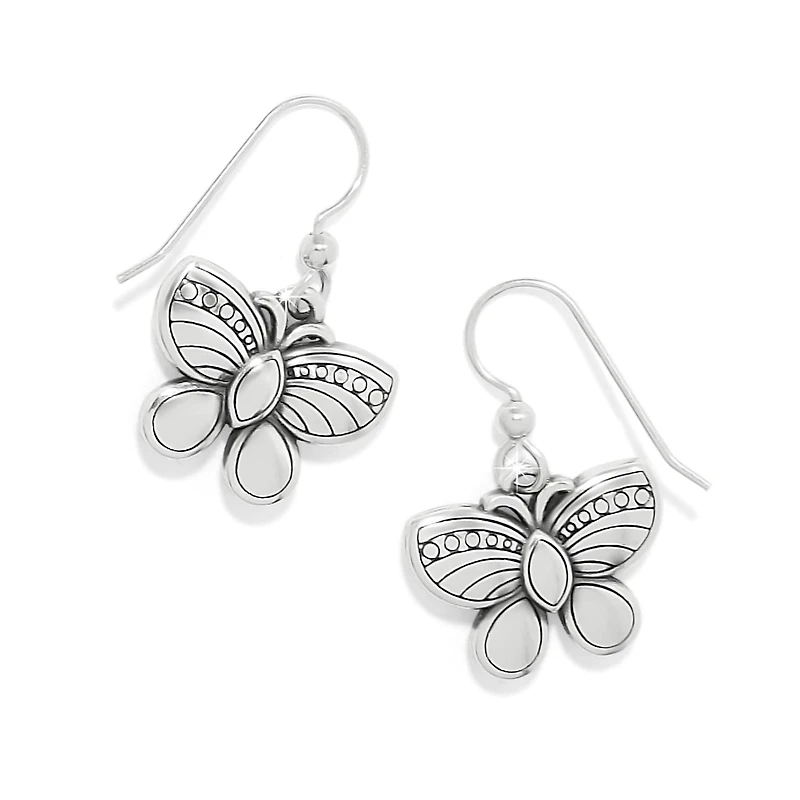 La Tulipe Butterfly Pink French Wire Earrings