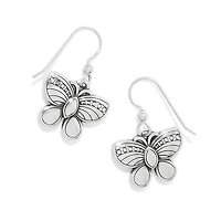 La Tulipe Butterfly Pink French Wire Earrings