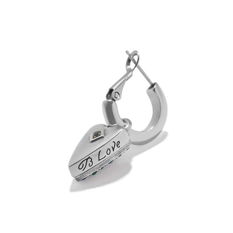 Love Messages B Love Blue Reversible Hoop Earrings