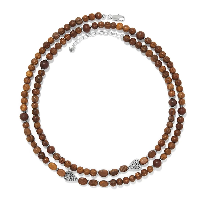 Love Messages B Love Wood Long Necklace