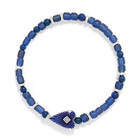 Love Messages B You Blue Stretch Bracelet