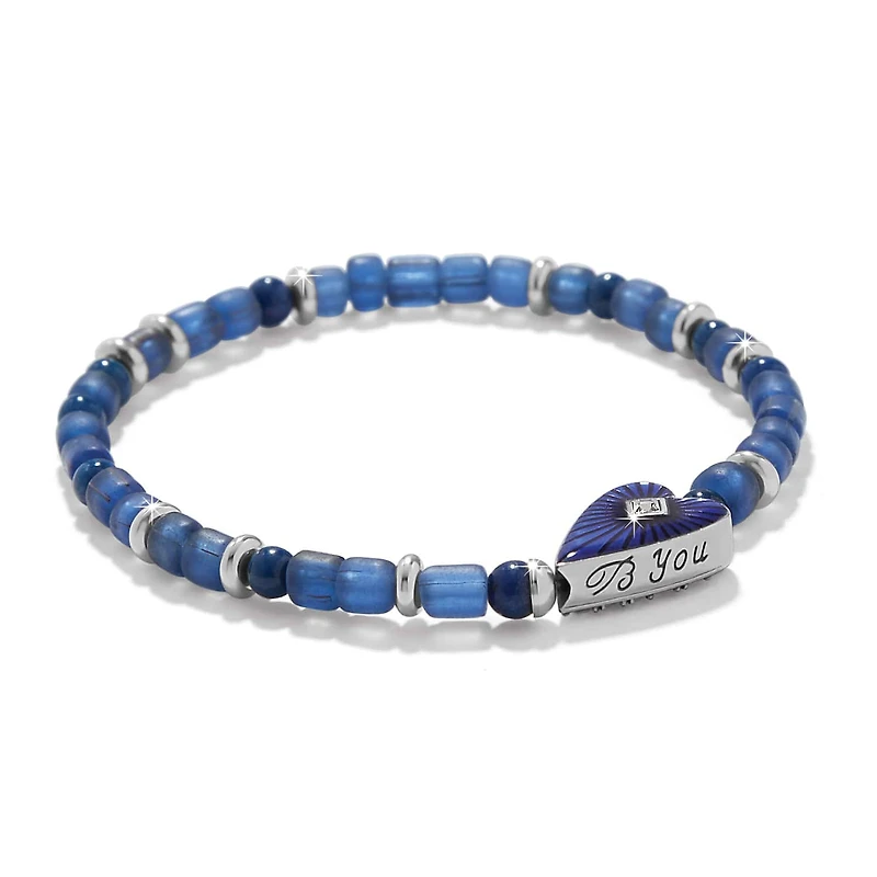 Love Messages B You Blue Stretch Bracelet