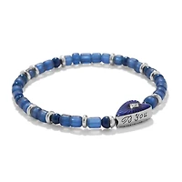 Love Messages B You Blue Stretch Bracelet