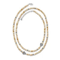 Love Messages I Am Grateful Wood Long Necklace