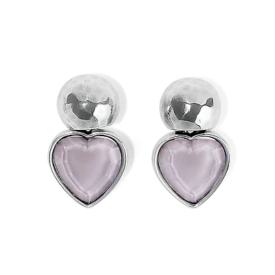Loving Heart Lilac Post Drop Earrings