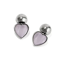 Loving Heart Lilac Post Drop Earrings