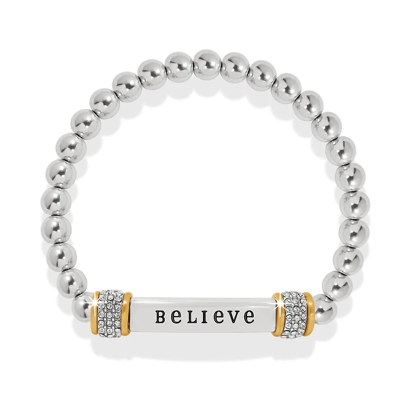 Meridian Believe Two Tone Stretch Bracelet