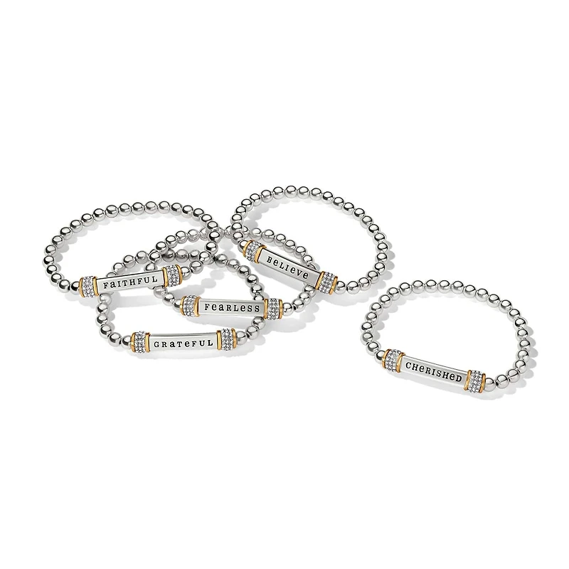 Meridian Believe Two Tone Stretch Bracelet