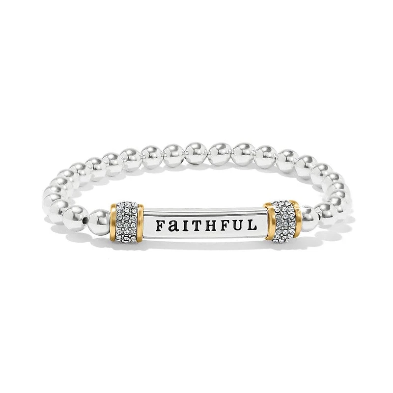 Meridian Faithful Two Tone Stretch Bracelet